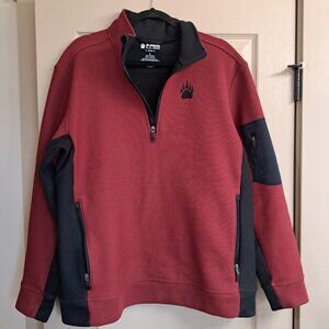DULUTH TRADING ALASKAN HARDGEAR 1/4 ZIP PULLOVER IN RED AND BLACK MENS LARGE